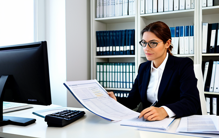 Modern Accounting Office**

"A well-dressed Italian commercialista (accountant) in a modern, brightly lit office, reviewing financial documents on a computer screen. Bookshelves filled with accounting textbooks and Italian legal codes are visible in the background. Fully clothed, professional attire, safe for work, appropriate content, perfect anatomy, natural pose, high quality, professional photography, family-friendly."

**