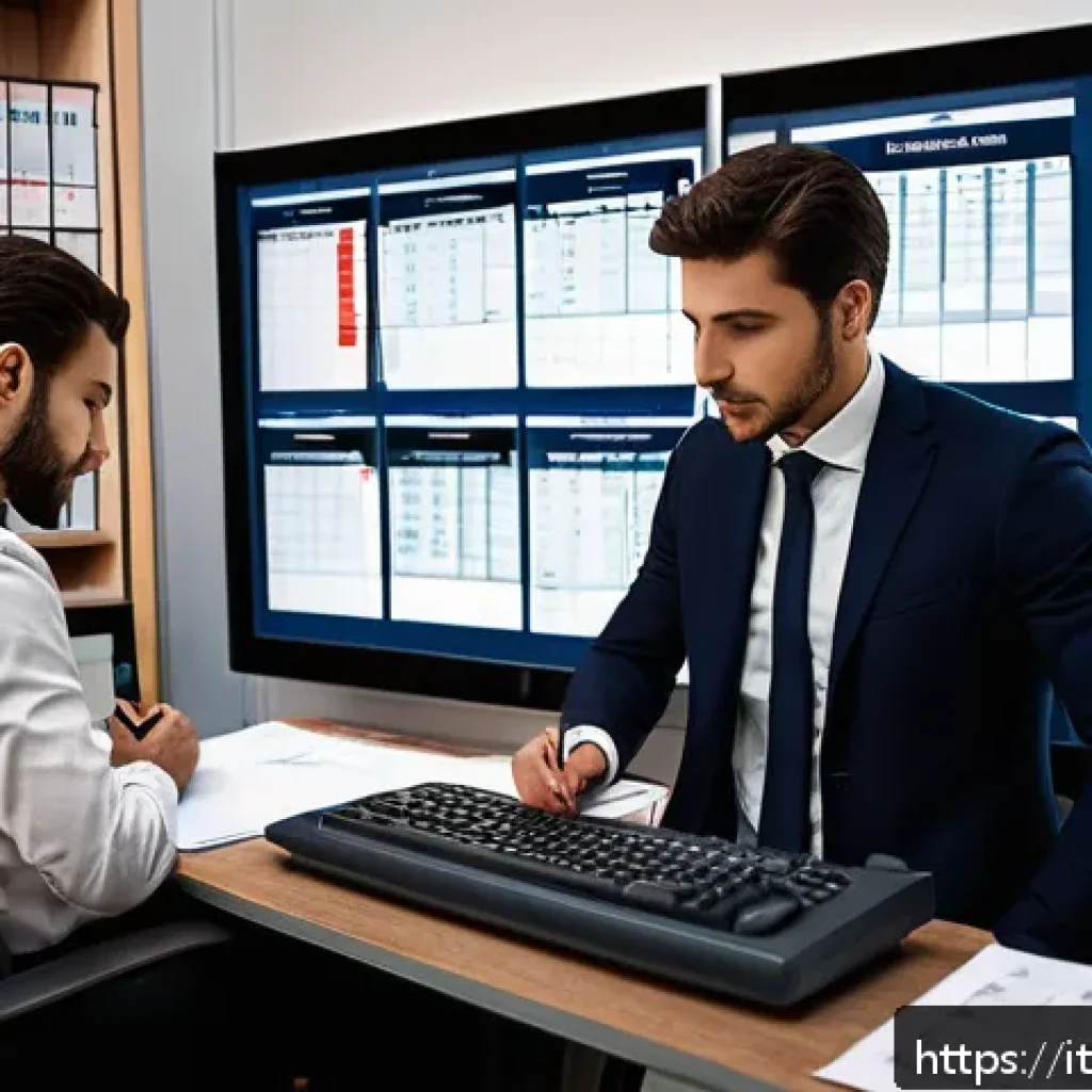 세무사 시험 난이도 - A modern Italian tax consultant office scene featuring a young professional in business attire worki...